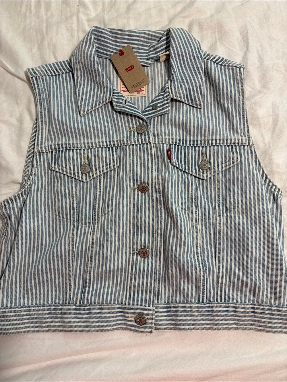 Levi’s striped denim vest